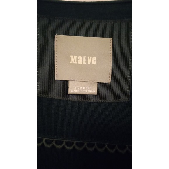 Maeve Anthropologie dark green long sleeve fit and flare maxi dress - Picture 3 of 5